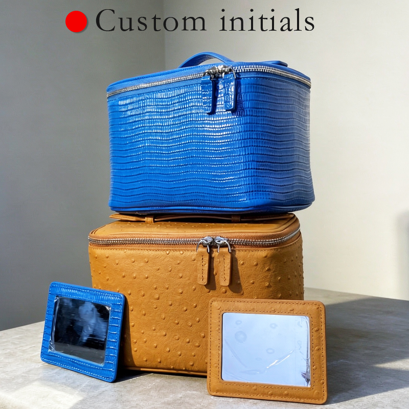 Luxury Skincare Packaging Wholesale - Tas Makeup Kulit Sapi Motif Burung